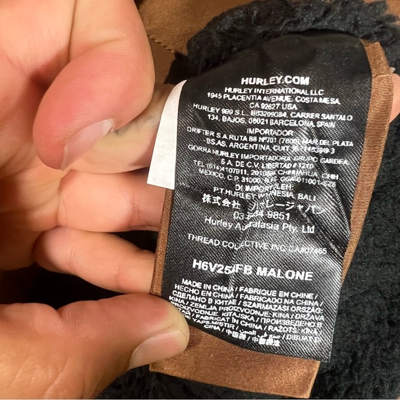 Hurley Malone Quilted Vest Mens Large Bronzed Brown Surf Sherpa Lined - Picture 4 of 5